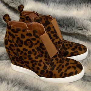 EUC Leopard Sneaker Wedges by Beast-Size 8